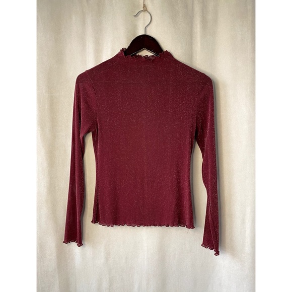 Burgundy Metallic Sheer Top - Picture 6 of 6